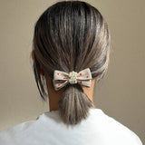 White Beige Dot Pearl Hair Pony