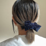 Navy Ribbon Kira Hair Pony