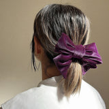 Big Ribbon Velour Purple Scrunchie