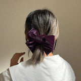 Big Ribbon Velour Purple Scrunchie