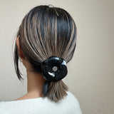 Black Flower Hair Pony