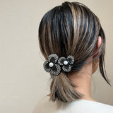 Black Pearl Flower Barrette