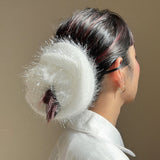 White Shaggy Scrunchie