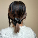 Black Eco Leather Scrunchie