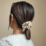 Beige Eco Leather Scrunchie