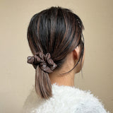 Brown Eco Leather Scrunchie