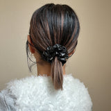 Black Eco Leather Scrunchie