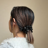 Black Eco Leather Scrunchie