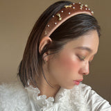 OG Headband Velour Brown Gold