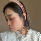 OG Headband Velour Brown Gold