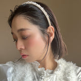 Tight Headband Velour Beige Studs