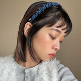 Gather Headband Blue Denim