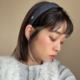 Thin Headband Indigo Denim No Studs