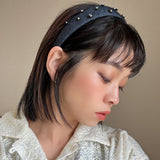 Thin Headband Indigo Denim Flower