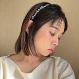 Sky Blue Bijou Flower Headband