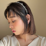 Metal Silver Bijou Flower Headband