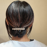 Beige Gold Studs Barrette