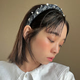 Slender Headband Snake Denim Pearl