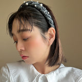 Slender Headband Snake Denim Pearl