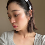 Slender Headband White Black Dot