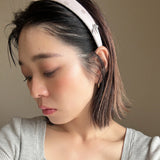 Thin Headband Pink Dot Silver Studs