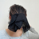 Big Frills Lace Scrunchie Black
