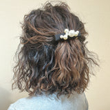 Silk Black Barrette Pearl