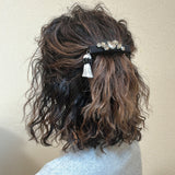 Silk Black Barrette Smokey Silver