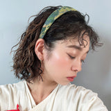 Thin Headband Green Marble
