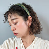 Thin Headband Green Marble