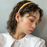 Yellow Gold Silky Satin Slim Headband