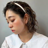 White Grey Silky Satin Slim Headband