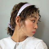 Purple Silky Satin Thin Headband