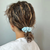 Sky Blue Silky Satin Mini Scrunchie
