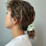 Lime Green Silky Satin Mini Scrunchie