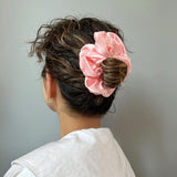 Sakura Pink Silky Satin Scrunchie