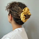 Yellow Gold Silky Satin Scrunchie