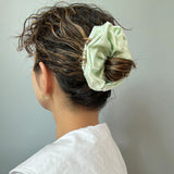 Lime Green Silky Satin Scrunchie