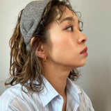 Wide Headband Grey Cotton