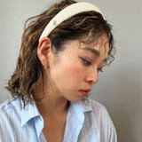 Thin Headband Off White Cotton
