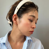 Thin Headband Off White Cotton