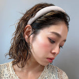 Off Beige Luxe Mesh Slender Headband