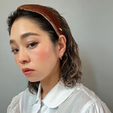 Brown Velour Turban Headband