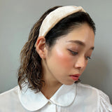 Beige Velour Turban Headband