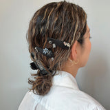 Black Flower Studs Hair Pin