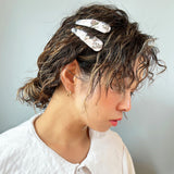 Watercolor Flower Hair Pin Black