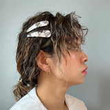 Watercolor Flower Hair Pin Black