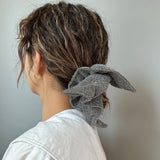 Silver Lame Shuriken Scrunchie