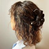 Black Ribbon Silky Hair Clip