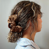 Brown Ribbon Silky Hair Clip